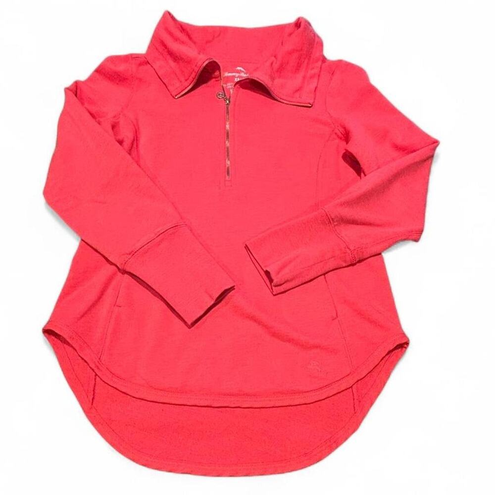 Tommy Bahama Women's Coral "Aruba" Quarter Zip Pullover Sweatshirt - Size XS